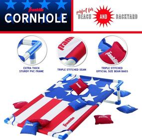 img 3 attached to 🌽 Franklin Sports Red, White, and Blue PVC Cornhole Set: 2 Targets + 8 Regulation Bean Bags; Perfect for Outdoor Family Fun and Kids!