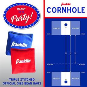 img 2 attached to 🌽 Franklin Sports Red, White, and Blue PVC Cornhole Set: 2 Targets + 8 Regulation Bean Bags; Perfect for Outdoor Family Fun and Kids!