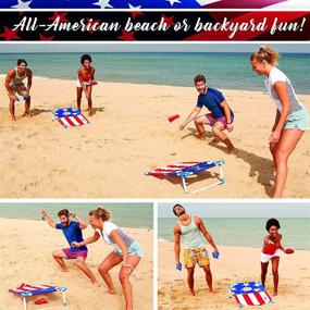 img 1 attached to 🌽 Franklin Sports Red, White, and Blue PVC Cornhole Set: 2 Targets + 8 Regulation Bean Bags; Perfect for Outdoor Family Fun and Kids!