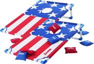 🌽 franklin sports red, white, and blue pvc cornhole set: 2 targets + 8 regulation bean bags; perfect for outdoor family fun and kids! логотип