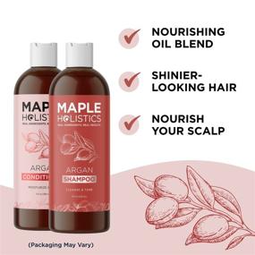 img 1 attached to 🌿 Argan Oil Shampoo and Conditioner Set: Sulfate-Free, Volumizing, and Frizz Control for Dry Damaged Hair