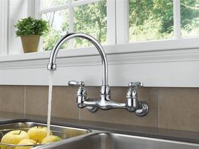 img 3 attached to Peerless Claymore Chrome Wall-Mount Kitchen Sink Faucet: Sleek Design & Easy Handling - P299305LF