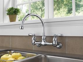 img 1 attached to Peerless Claymore Chrome Wall-Mount Kitchen Sink Faucet: Sleek Design & Easy Handling - P299305LF