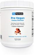 premium chocolate flavored vegan protein powder by fitformula pro - a high-quality blend of pea, flax, hemp dietary supplement powder logo