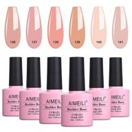 aimeili сет с гелевыми лаками для наращивания ногтей builder base sheer color + no slip solution builder extension gel nail polish kit set – 6 жидкостей для снятия с гель-лаком х 10 мл, сет 34. логотип