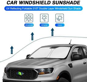 img 3 attached to Custom Fit Windshield Sun Shade for Ford Ranger 2019-2022 | UV Ray Blocking Window Shade to Keep Your Car Cooler | Foldable Sun Visor Protector by KUST