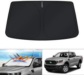 img 4 attached to Custom Fit Windshield Sun Shade for Ford Ranger 2019-2022 | UV Ray Blocking Window Shade to Keep Your Car Cooler | Foldable Sun Visor Protector by KUST