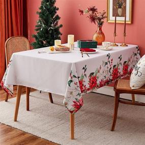 img 3 attached to Homing Christmas Rectangle Tablecloth Poinsettia