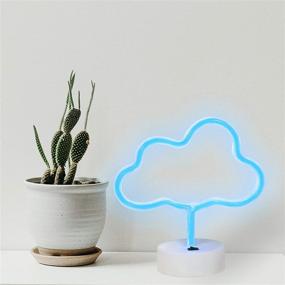 img 1 attached to Fiee Blue Cloud Shaped Neon Signs: Decorative LED Safety Art Wall Lights for Kids, Baby Room, Wedding, Party, Christmas & More!