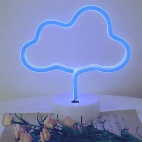 img 2 attached to Fiee Blue Cloud Shaped Neon Signs: Decorative LED Safety Art Wall Lights for Kids, Baby Room, Wedding, Party, Christmas & More!