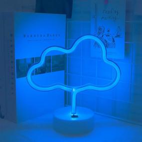 img 3 attached to Fiee Blue Cloud Shaped Neon Signs: Decorative LED Safety Art Wall Lights for Kids, Baby Room, Wedding, Party, Christmas & More!