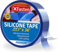 1-inch x 36-foot blue silicone self fusing tape for repairs - xfasten silicone repair tape logo