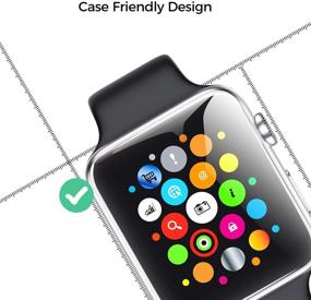 img 3 attached to 📱 [3 набора] Защитная пленка для экрана Apple Watch 44 мм серия 6/SE/5/4 с полным покрытием, устойчивая к царапинам и отпечаткам пальцев, без пузырей, HD-экран.