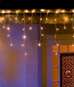 img 3 attached to 🎄 Icicle Lights, 600 LED Curtain String Lights Waterproof Indoor Outdoor 49.2ft with 120 Drops Plug In for Wedding Christmas Birthday Party Backdrops Decorations - Warm White