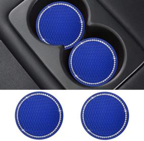 img 4 attached to Universal Vehicle Bling Travel Auto Cup Holder Insert Coasters