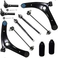 detroit axle - 10pc set of front lower control arms with ball 🔧 joints, sway bars, and tie rods replacement for dodge caliber, jeep compass, and patriot logo