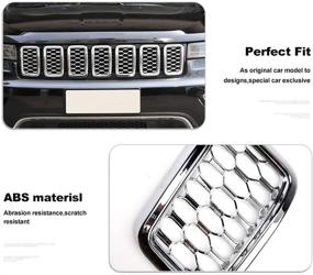 img 1 attached to Enhance Your 2017-2021 Jeep Grand Cherokee WK2 with JeCar's Chrome ABS Mesh Honeycomb Grille Inserts!