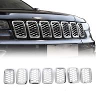 enhance your 2017-2021 jeep grand cherokee wk2 with jecar's chrome abs mesh honeycomb grille inserts! logo