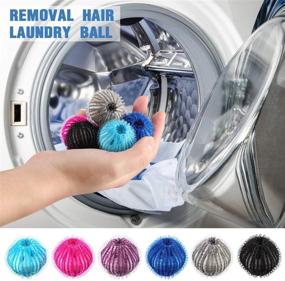 img 1 attached to 🐾 Reusable Dryer Balls with Pet Hair Remover - Laundry Lint Remover Washing Balls for Effective Pet Hair Removal in Laundry, 6 Colors (Pack of 12)