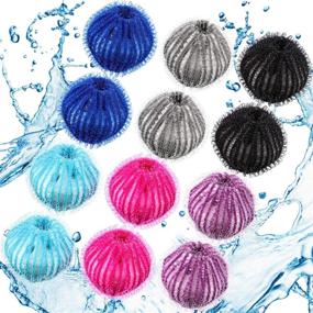 img 4 attached to 🐾 Reusable Dryer Balls with Pet Hair Remover - Laundry Lint Remover Washing Balls for Effective Pet Hair Removal in Laundry, 6 Colors (Pack of 12)