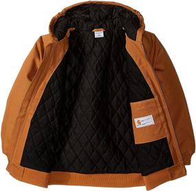 img 1 attached to Carhartt Active Jacket for Boys in Brown, Size Small - Jackets & Coats for Kids