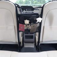 🚗 3-layer car mesh organizer with purse holder, car net pocket, seat back net bag, barrier for backseat pet kids, cargo tissue purse holder, driver storage netting pouch - upgraded in 2021 logo