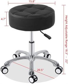 img 3 attached to 🪑 Hydraulic Adjustable Height Swivel Stool - Senkelly Rolling Stool for Workbench, Office, Kitchen - Ideal for Guitar, Vanity, Salon, Medical Studio (Black)