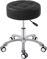 🪑 hydraulic adjustable height swivel stool - senkelly rolling stool for workbench, office, kitchen - ideal for guitar, vanity, salon, medical studio (black) logo