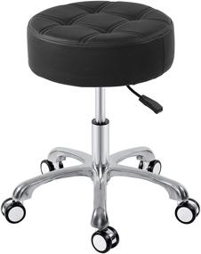 img 4 attached to 🪑 Hydraulic Adjustable Height Swivel Stool - Senkelly Rolling Stool for Workbench, Office, Kitchen - Ideal for Guitar, Vanity, Salon, Medical Studio (Black)