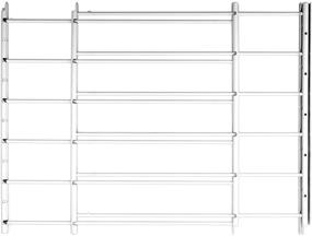 img 3 attached to 👶 Knape & Vogt John Sterling Swing-Open Style 6-Bar Child Safety and Window Guard, White, 1136, Adjustable Width 24" to 42"-Max Height: 25", Black, Single Pack