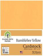 🌼 vibrant bumblebee yellow cardstock - 8.5 x 11 inch - high-quality 65lb cover - pack of 50 sheets - clear path paper logo