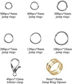 img 3 attached to DICOBD 1620pcs Silver Jump Rings & 40pcs Lobster Clasps: Jewelry Making Supplies Findings & Repair Kit in 4mm, 5mm, 6mm, 7mm, 8mm, 10mm Sizes