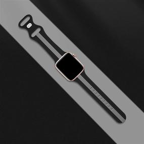 img 2 attached to 📱 Стильный спортивный ремешок для Apple Watch для мужчин и женщин, мягкий силиконовый браслет, совместимый с Apple Watch Series 7/6/5/4/3/2/1/SE [чёрно-серый, 38мм/40мм/41мм]