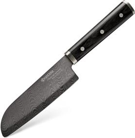 img 4 attached to 🔪 Керамический нож Kyocera Premier Elite Santoku, 5,5 дюйма, черный - идеальный для точного нарезания