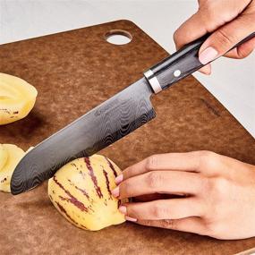 img 2 attached to 🔪 Керамический нож Kyocera Premier Elite Santoku, 5,5 дюйма, черный - идеальный для точного нарезания