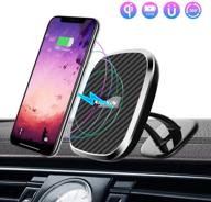 📱 nillkin wireless car charger mount - 2 in 1 rotatable magnetic car phone holder: powerful qi fast charger for iphone/galaxy logo