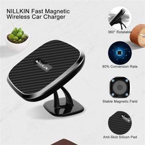 img 2 attached to 📱 Nillkin Wireless Car Charger Mount - 2 in 1 Rotatable Magnetic Car Phone Holder: Powerful Qi Fast Charger for iPhone/Galaxy