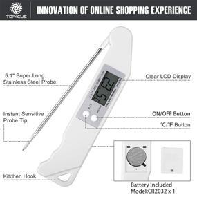 img 1 attached to 🌡️ top4cus Instant Read Meat Thermometer with Stainless Steel Probe – Perfect for Barbecues, Baking, Peanut Oil, Milk, and Yogurt - Accurate Temperature Detection of Foods.