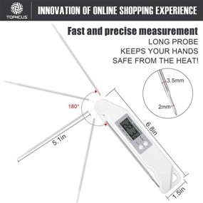 img 2 attached to 🌡️ top4cus Instant Read Meat Thermometer with Stainless Steel Probe – Perfect for Barbecues, Baking, Peanut Oil, Milk, and Yogurt - Accurate Temperature Detection of Foods.