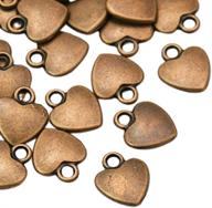 100pc heart tibetan red copper metal charms by pepperlonely - size: 12x10mm (1/2 x3/8 inch) logo