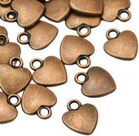 img 2 attached to 100PC Heart Tibetan Red Copper Metal Charms by PEPPERLONELY - Size: 12x10mm (1/2 x3/8 Inch)