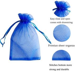 img 3 attached to 🎁 Pimuza Pack of 50 Royal Blue 4x6 Inch Gift Wrap Bags: Organza Sheer Fabric Drawstring Organizer for Baby Shower Favor, Celebration, Church and More