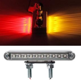 img 2 attached to 🚛 Partsam 6.5" Double Face Truck Semi Trailer Light Bars: Waterproof 10LED Red/Amber Clear Lens with Double Studs - Sealed Dual Face Led Turn Signal Stop Tail Marker Lights 12V