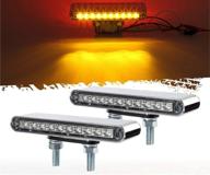 🚛 partsam 6.5" double face truck semi trailer light bars: waterproof 10led red/amber clear lens with double studs - sealed dual face led turn signal stop tail marker lights 12v logo