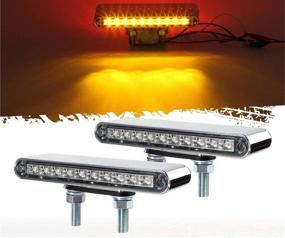 img 4 attached to 🚛 Partsam 6.5" Double Face Truck Semi Trailer Light Bars: Waterproof 10LED Red/Amber Clear Lens with Double Studs - Sealed Dual Face Led Turn Signal Stop Tail Marker Lights 12V