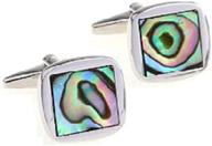 🎁 mrcuff abalone square cufflinks – pair of cufflinks in a presentation gift box with polishing cloth logo
