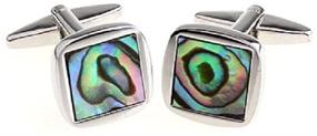 img 2 attached to 🎁 MRCUFF Abalone Square Cufflinks – Pair of Cufflinks in a Presentation Gift Box with Polishing Cloth