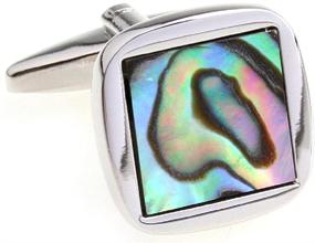 img 3 attached to 🎁 MRCUFF Abalone Square Cufflinks – Pair of Cufflinks in a Presentation Gift Box with Polishing Cloth
