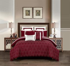 img 4 attached to Chic Home Comforter Jacquard Geometric Bedding and Comforters & Sets