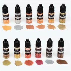 img 2 attached to Vibrant Metallic Alcohol Ink Set: 12 Stunning Metal Colors for Resin Art, Painting, Petri Dish & Tumbler Making - Concentrated Shimmer Alcohol Paint Dye - 10ml Each